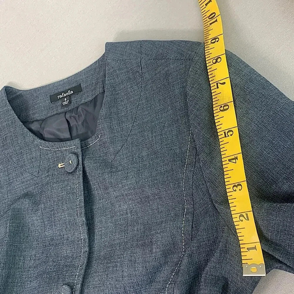 Rafaella Button Down 3/4 Sleeve Blazer Lightweight Jacket Size 8 Slate Blue - Picture 10 of 13